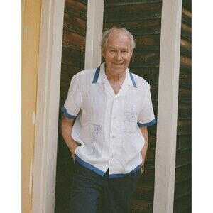 Bode Club Champion Short Sleeve Men's Shirt Embroidered Linen L NEW 285043